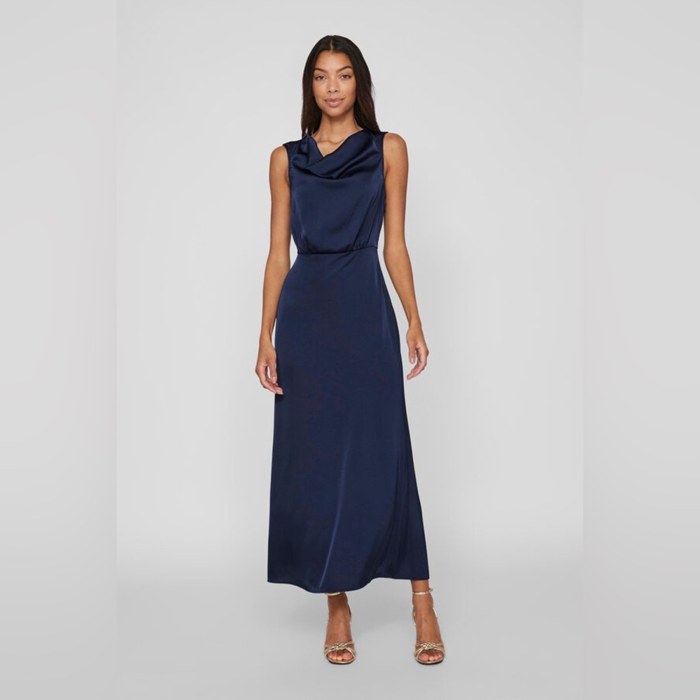 Cowl Neck Leg Slit Evening Gown Dress SZ XL